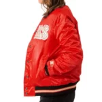 Red womens bomber jacket