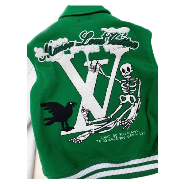 Green Louis Vuitton Varsity Jacket - Jacketstown UK