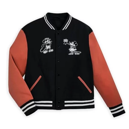 Mickey And Minnie Mouse Varsity Jacket