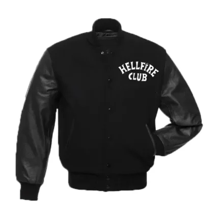 Stranger Things Hellfire Club Black Varsity Jacket