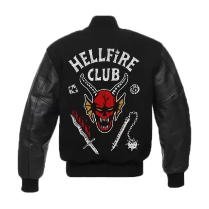 Stranger Things Hellfire Club Varsity Jacket Black