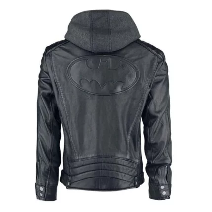 Dark Knight batman black hooded leather jacket