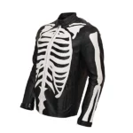 white bones black leather jacket