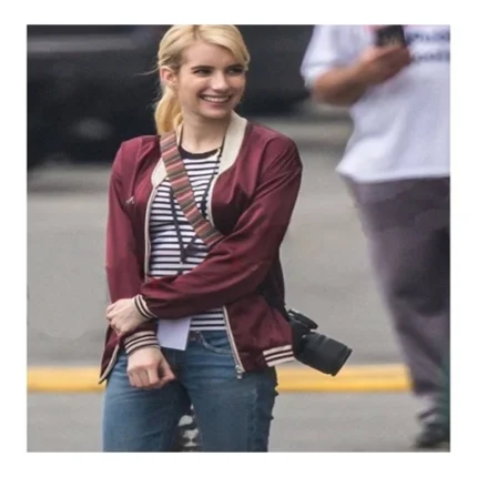 Emma Roberts Nerve Red Satin Jacket