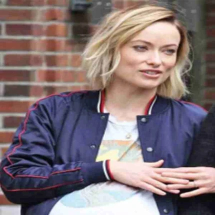 Olivia Wilde Life Itself Blue Satin Jacket