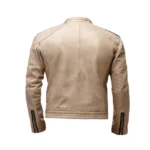 Mens Beige Colour Leather Jacket