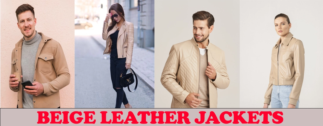 Beige Leather Jackets