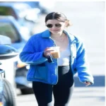 Lucy Hale Womens Blue fleece jacket