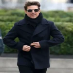 Tom cruise black wool coat