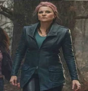 Lucy Lawless Leather Coat