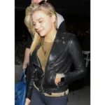 Chloe Grace Moretz Teen Novel Promotion Leather Jacket